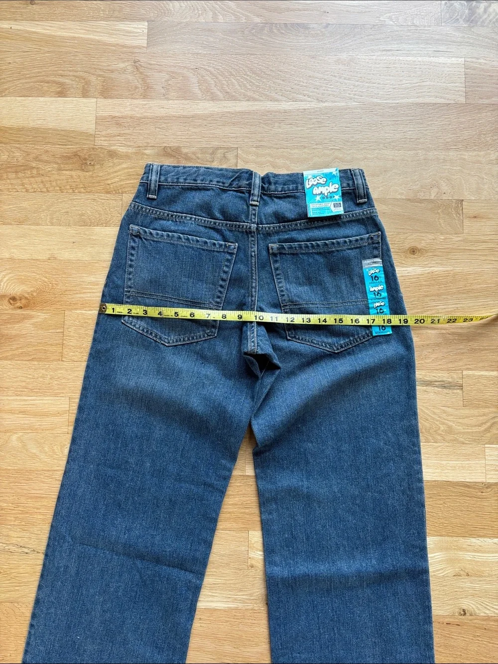 NWT Old Navy Loose Ample Baggy Jeans 16 Regular Youth Adjustable Waist